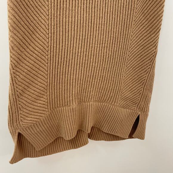 Vince M Sleeveless Ribbed Sweater 70% Wool 30% Cashmere Camel Turtleneck - Picture 4 of 7